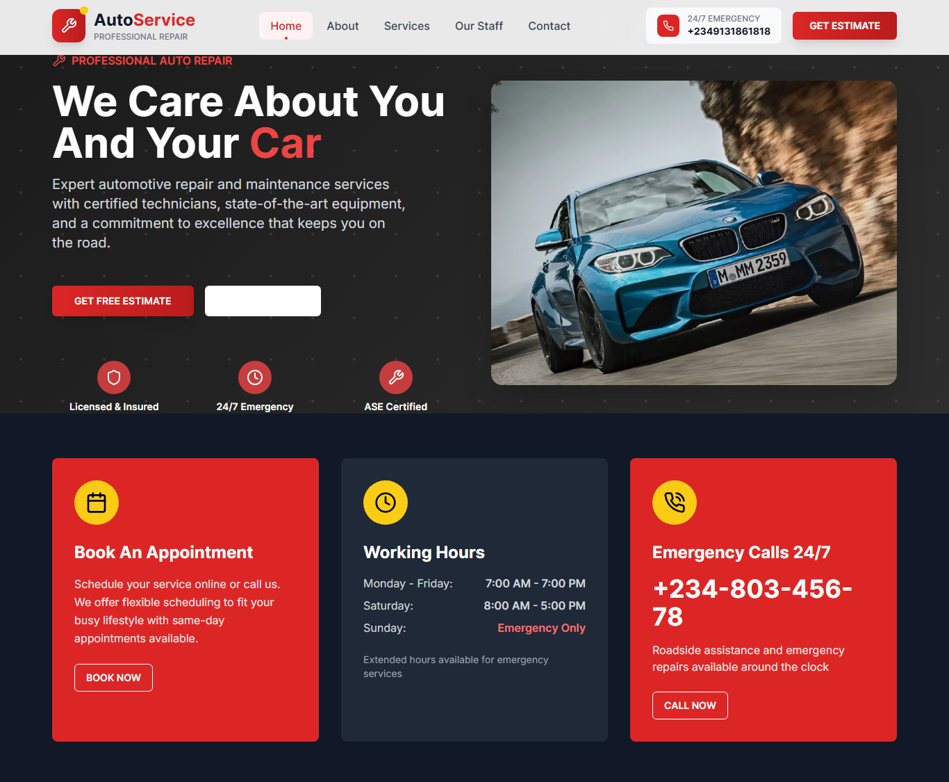 Auto repair booking platform.